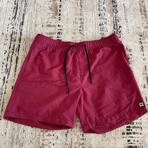 Red Swim Shorts with Drawstring